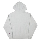 CHAMPION Mens Grey Pullover Hoodie S Classic Script Logo Cotton Blend Casual