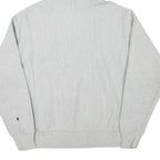 CHAMPION Mens Grey Pullover Hoodie S Classic Script Logo Cotton Blend Casual