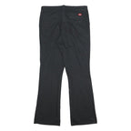DICKIES Womens Black Cotton Blend Slim Straight Trousers W34 L33 Workwear