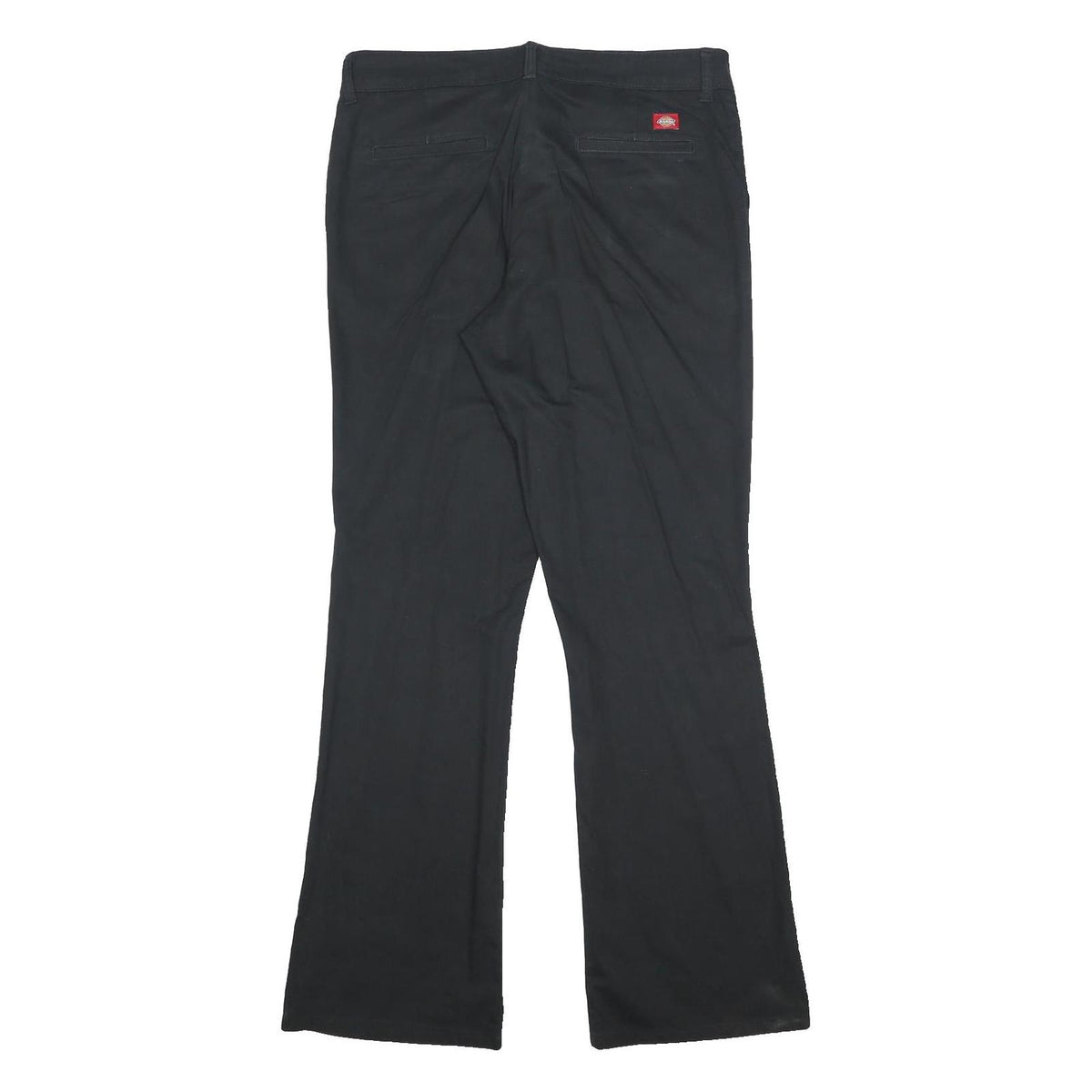 DICKIES Womens Black Cotton Blend Slim Straight Trousers W34 L33 Workwear
