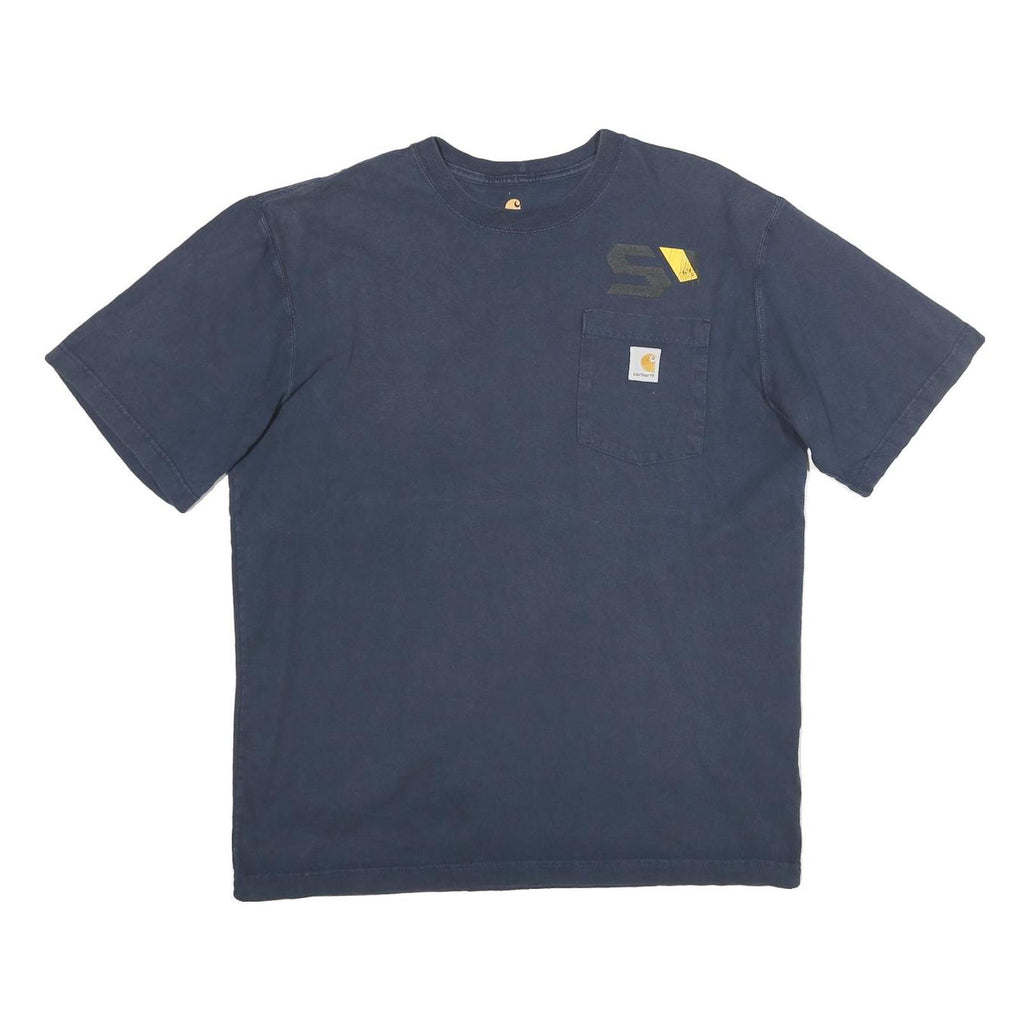 CARHARTT Mens Navy Blue Pocket T-Shirt M Short Sleeve Crew Neck Workwear Casual