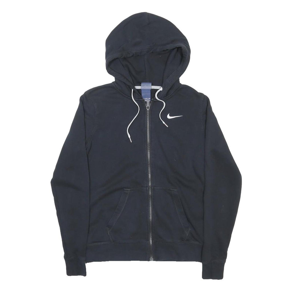 NIKE Womens Black Full Zip Hoodie M Cotton Blend Casual Sportswear