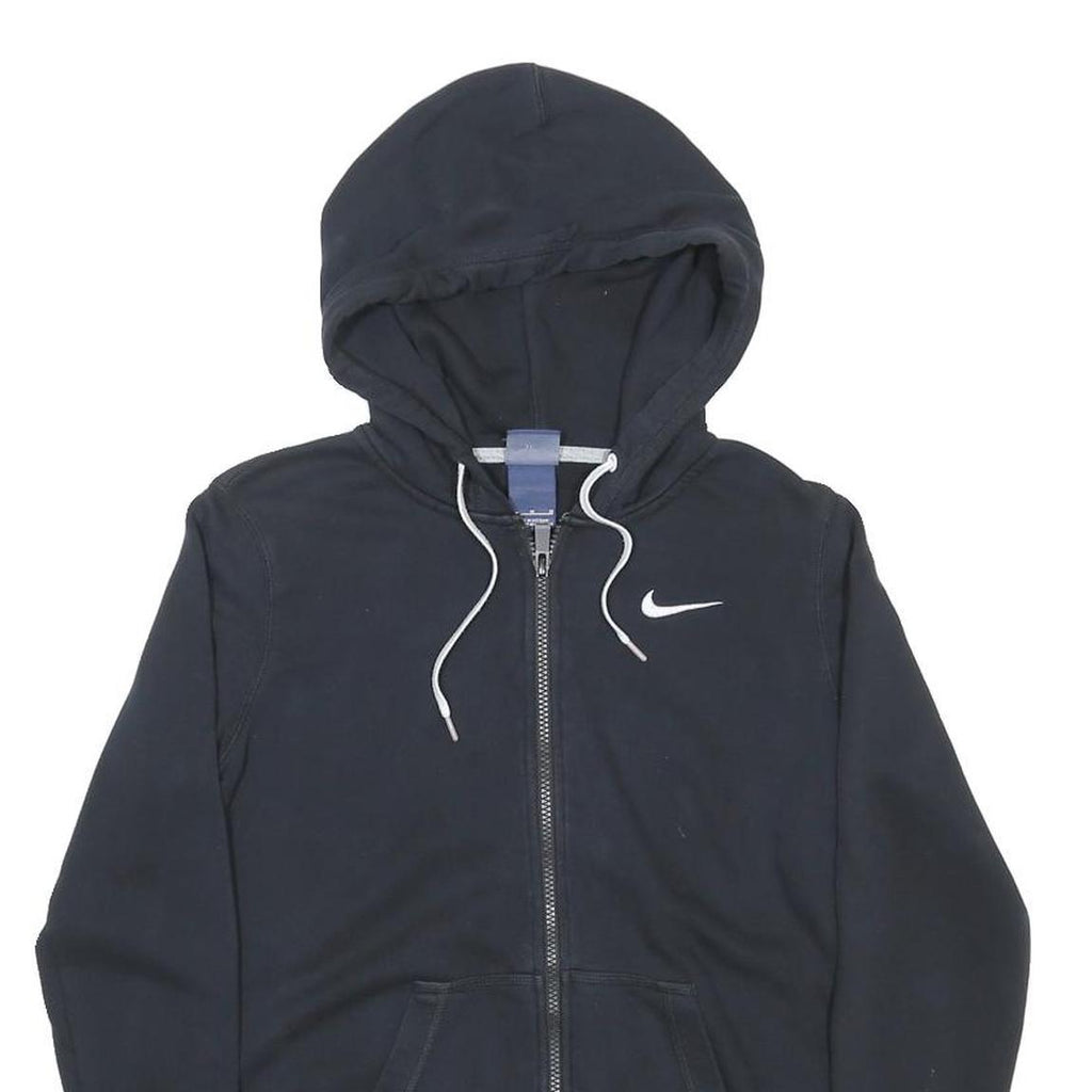 NIKE Womens Black Full Zip Hoodie M Cotton Blend Casual Sportswear