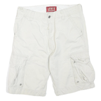 LEVIS Mens White Casual Cargo Shorts M W34 Cotton Blend Comfortable Fit