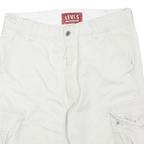 LEVIS Mens White Casual Cargo Shorts M W34 Cotton Blend Comfortable Fit