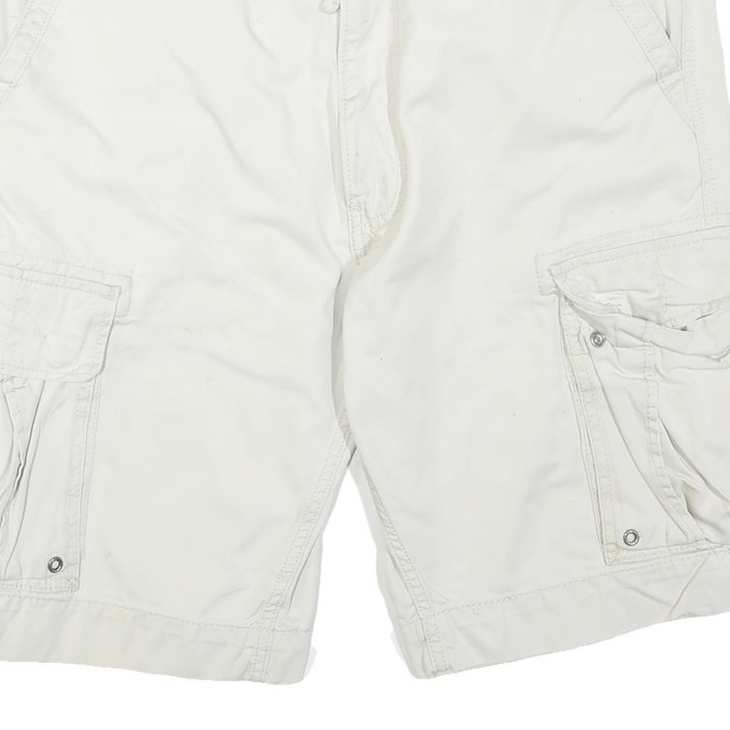 LEVIS Mens White Casual Cargo Shorts M W34 Cotton Blend Comfortable Fit