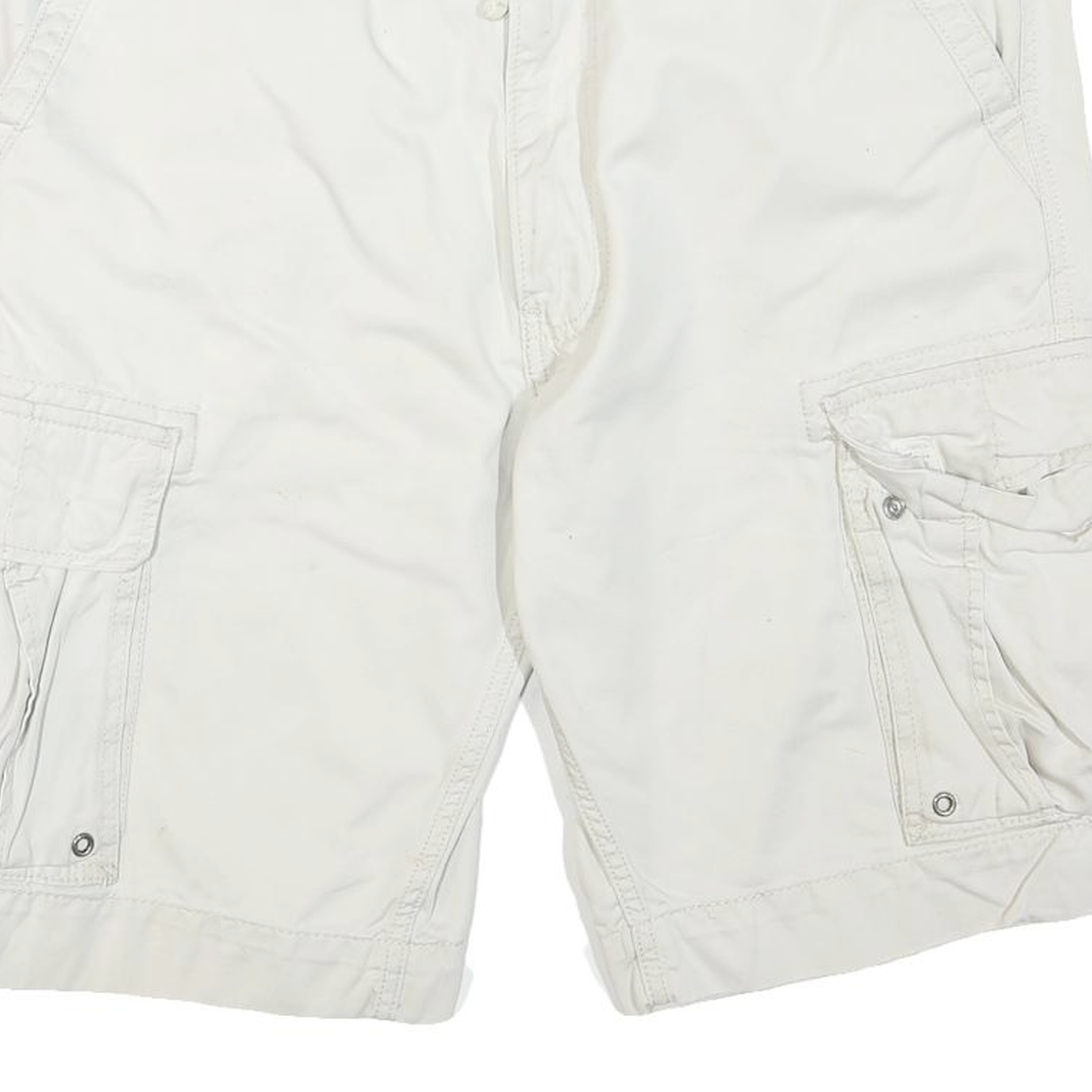 LEVIS Mens White Casual Cargo Shorts M W34 Cotton Blend Comfortable Fit