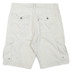 LEVIS Mens White Casual Cargo Shorts M W34 Cotton Blend Comfortable Fit