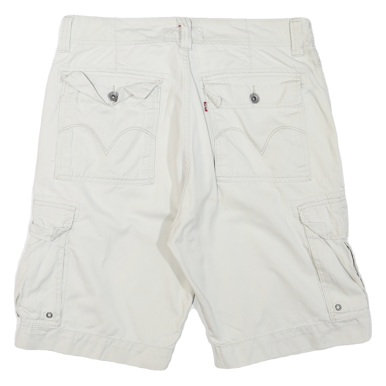 LEVIS Mens White Casual Cargo Shorts M W34 Cotton Blend Comfortable Fit