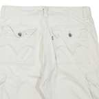 LEVIS Mens White Casual Cargo Shorts M W34 Cotton Blend Comfortable Fit