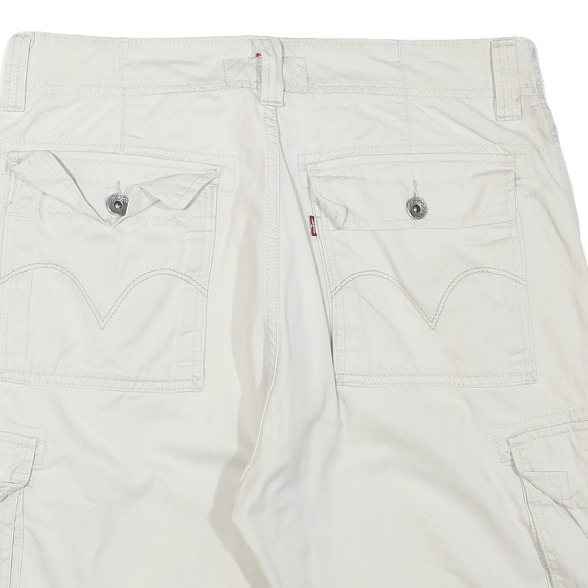 LEVIS Mens White Casual Cargo Shorts M W34 Cotton Blend Comfortable Fit