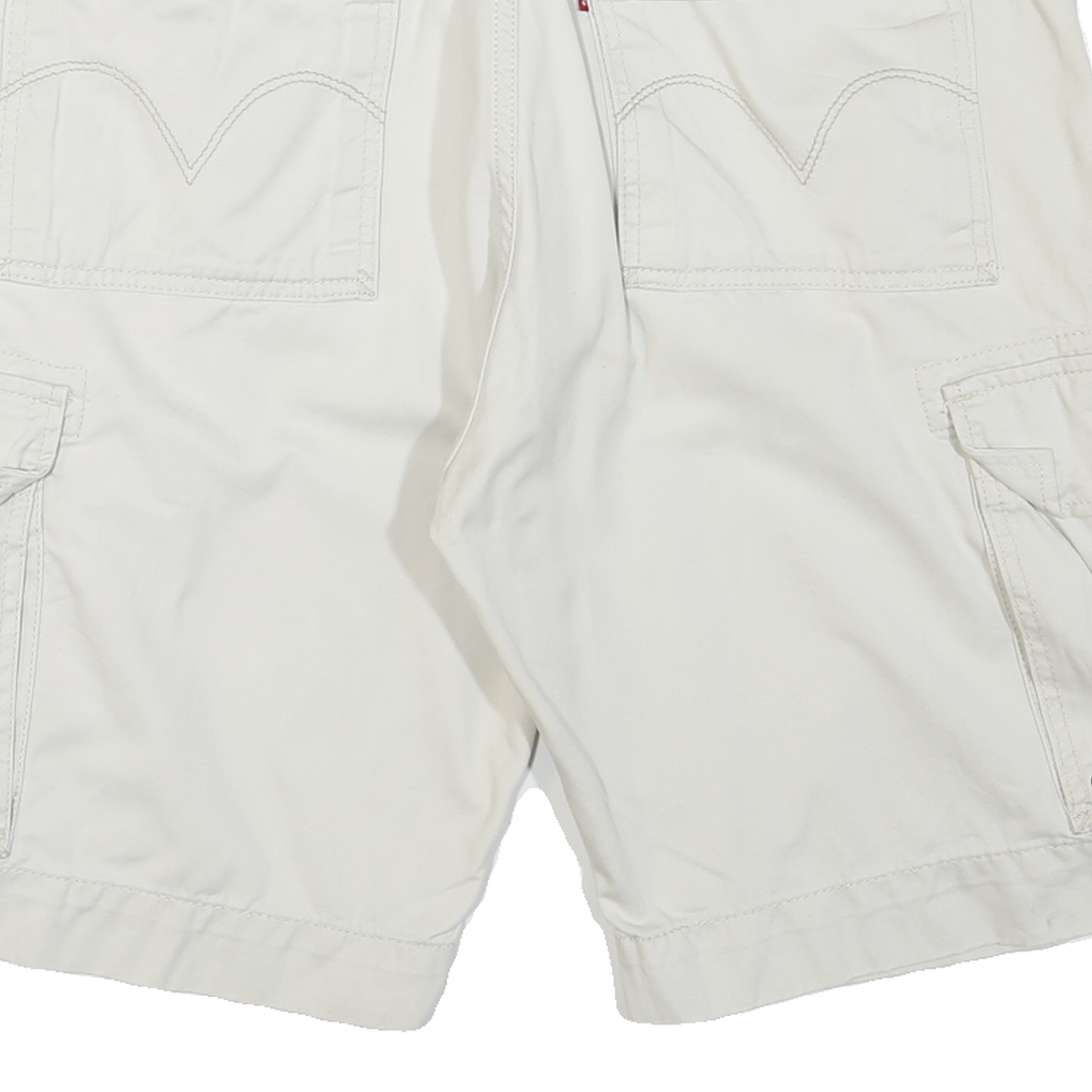 LEVIS Mens White Casual Cargo Shorts M W34 Cotton Blend Comfortable Fit