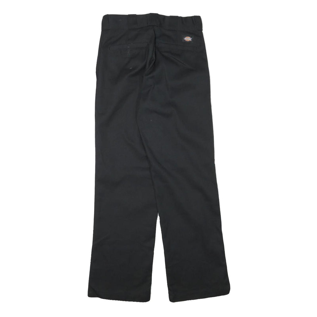 DICKIES Mens Cotton Blend Black Regular Fit Straight Leg Trousers W27 L29