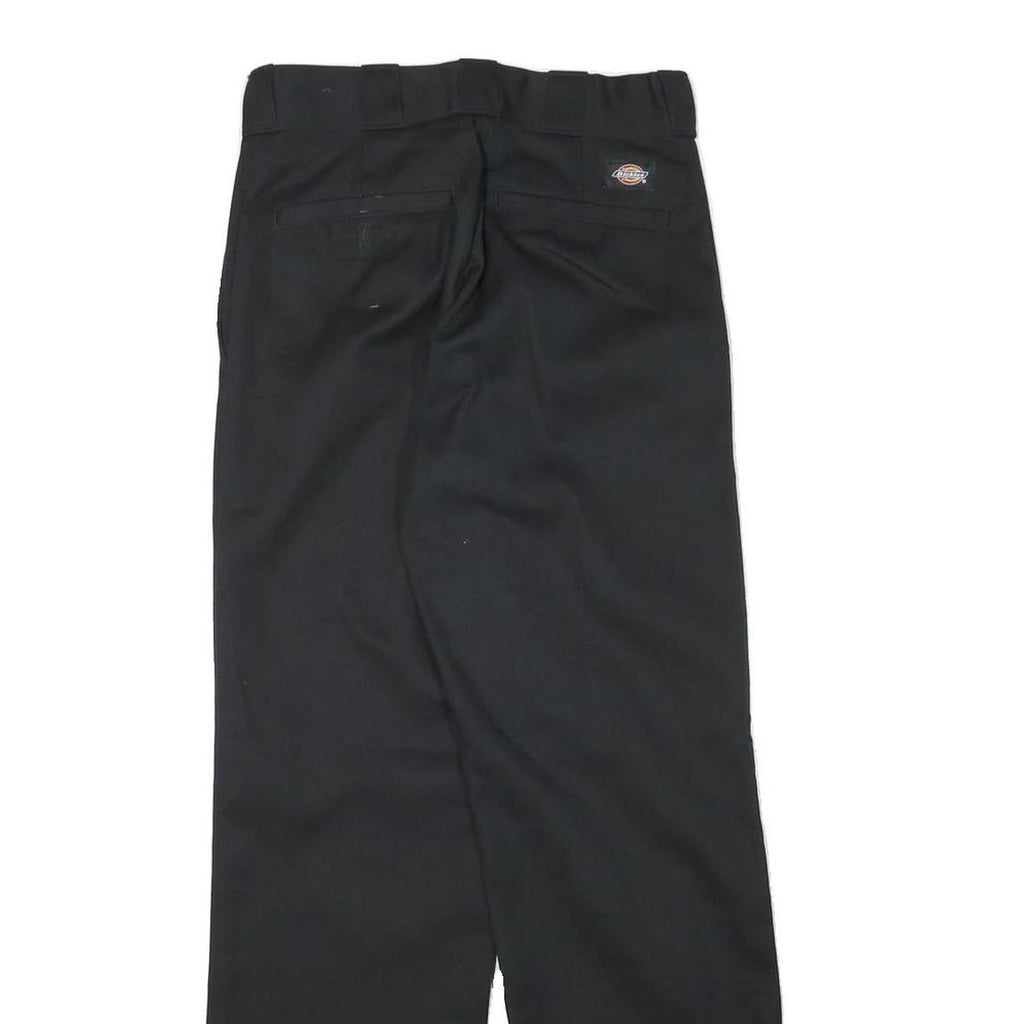 DICKIES Mens Cotton Blend Black Regular Fit Straight Leg Trousers W27 L29