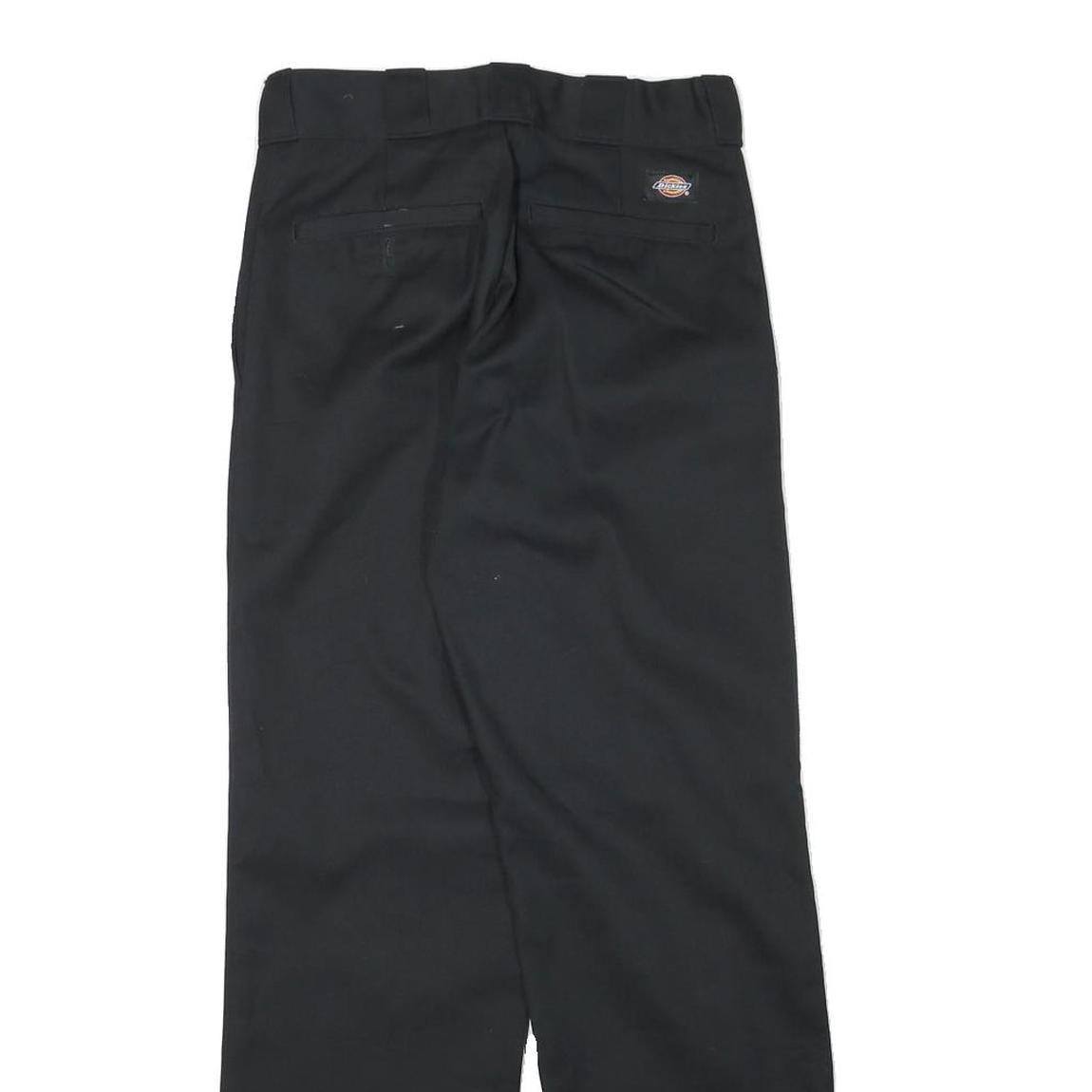 DICKIES Mens Cotton Blend Black Regular Fit Straight Leg Trousers W27 L29