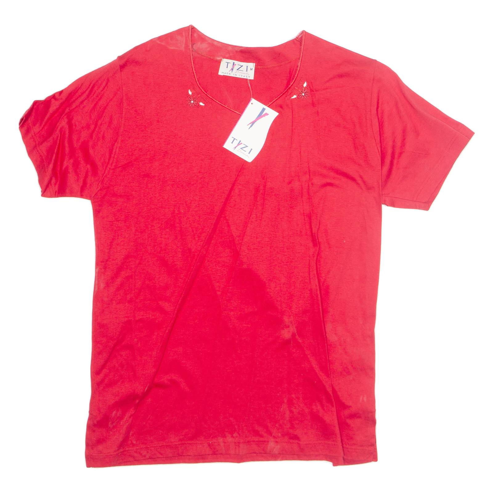 TIZI Womens Top Red V-Neck M