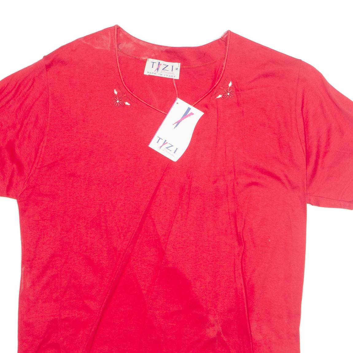 TIZI Womens Top Red V-Neck M
