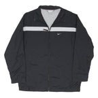 NIKE Mens Black & Grey Zip Jacket M Polyester Blend Sportswear Casual