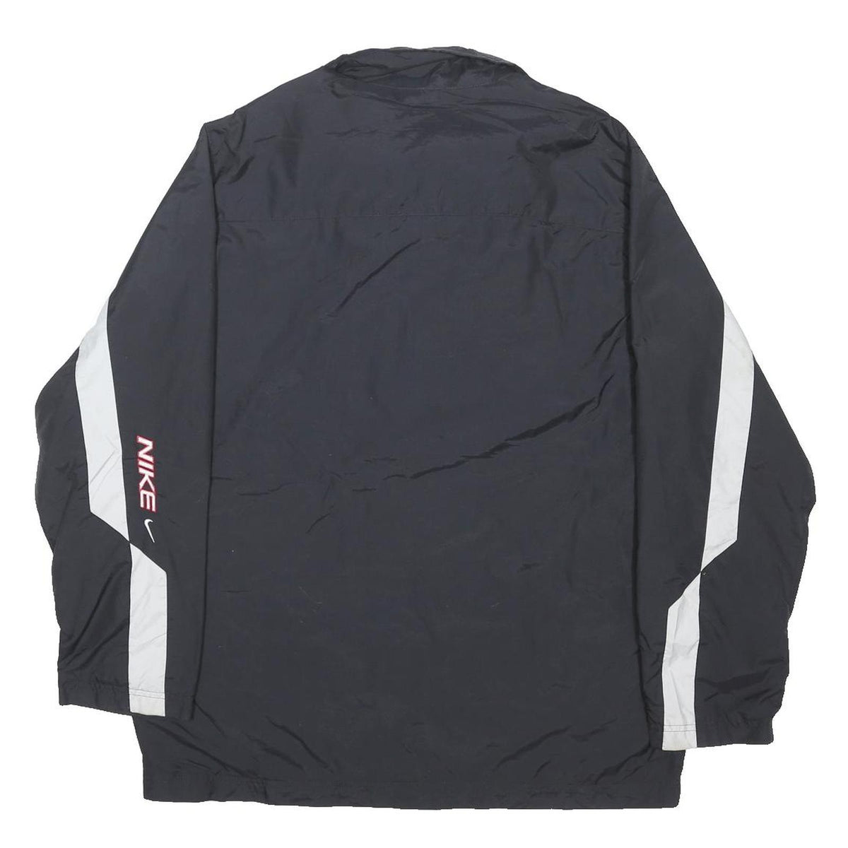 NIKE Mens Black & Grey Zip Jacket M Polyester Blend Sportswear Casual