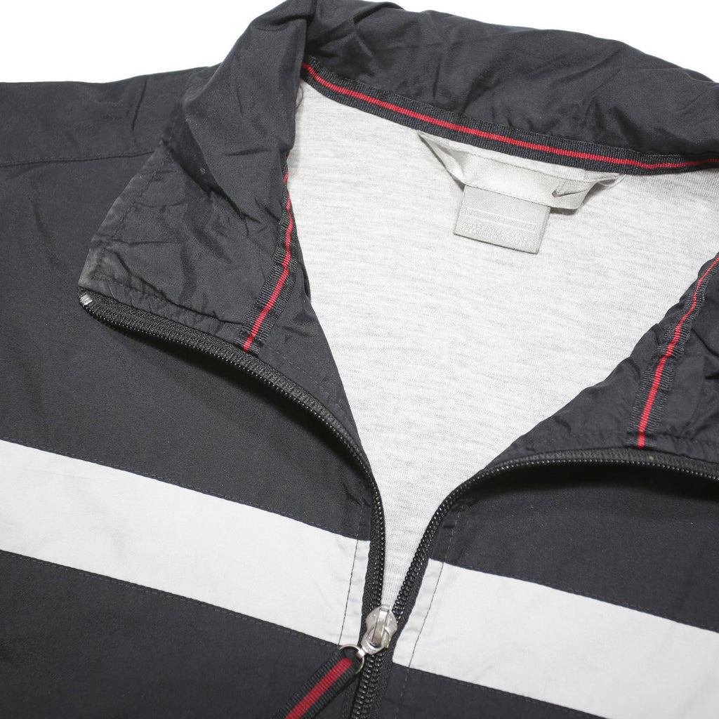NIKE Mens Black & Grey Zip Jacket M Polyester Blend Sportswear Casual