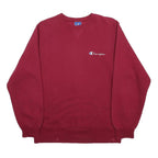 CHAMPION Womens Maroon Sweatshirt Crew Neck M Cotton Blend Logo Jumper
