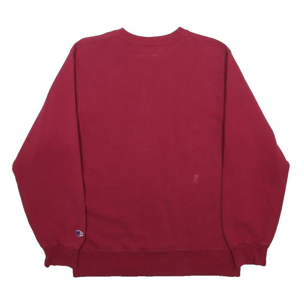 CHAMPION Womens Maroon Sweatshirt Crew Neck M Cotton Blend Logo Jumper