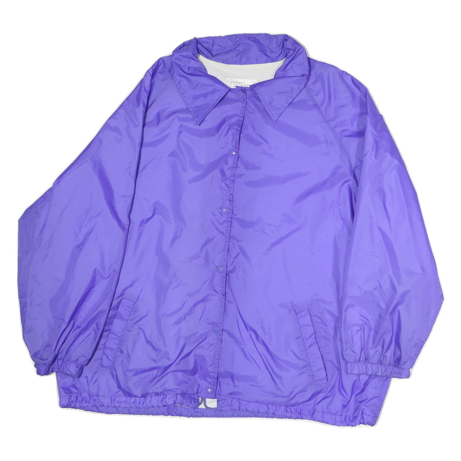 CURRENT SEEN Womens Purple Button Jacket M Polyester Plain Lightweight