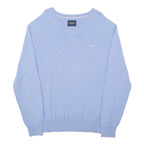 MCGREGOR Mens Blue Plain Cotton V-Neck Basic Knit Jumper L Casual Comfort