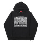 SUPREME Mens Black Hoodie M Cotton Pullover Bandana Print Graphic