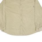 WOOLRICH Mens Beige Button-Down Corduroy Shirt 2XL Casual Cotton Blend Long