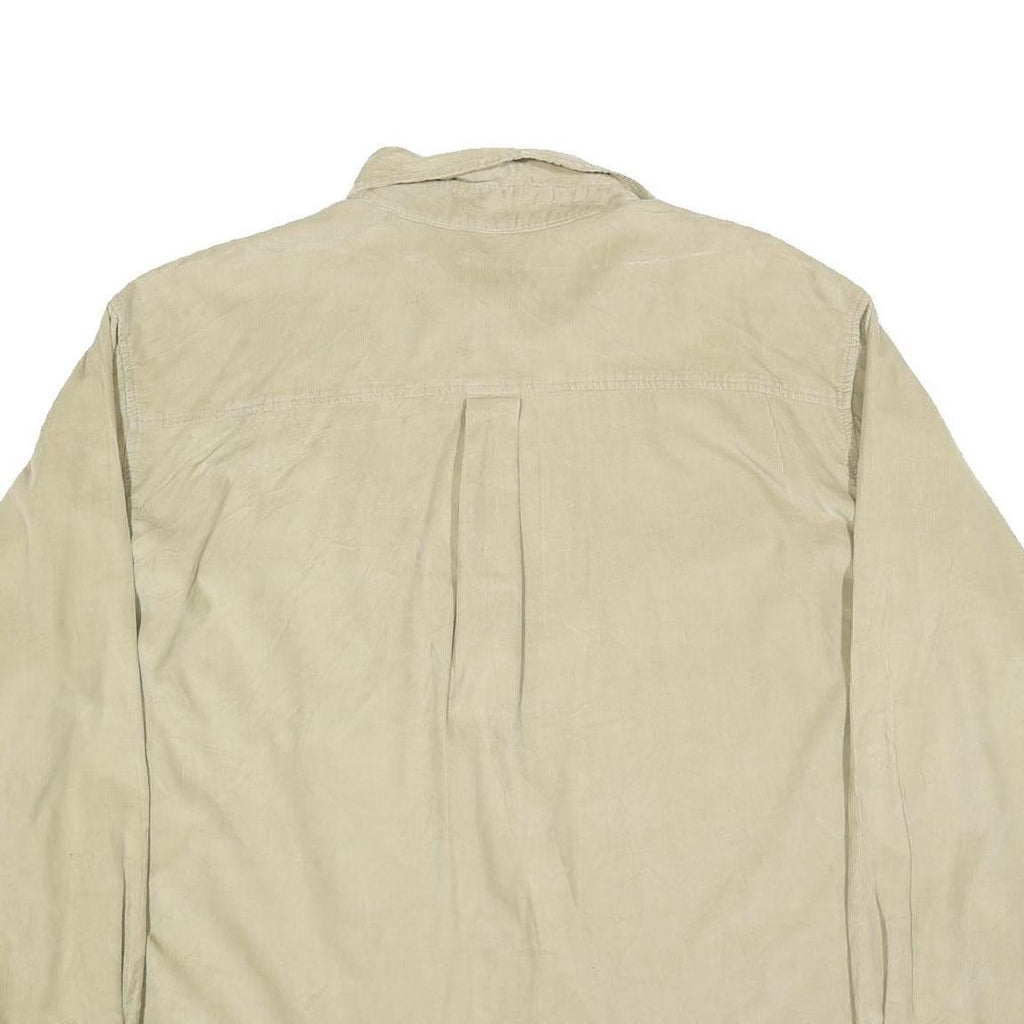 WOOLRICH Mens Beige Button-Down Corduroy Shirt 2XL Casual Cotton Blend Long