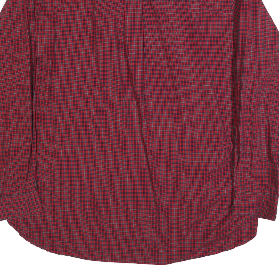 NAUTICA Mens Red & Navy Check Shirt 2XL Classic Button Down Long Sleeve Casual