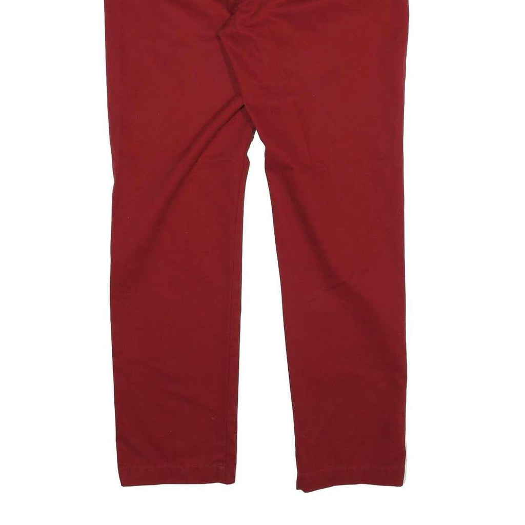 TED BAKER Mens Cotton Red Regular Straight Trousers W34 L33 Stylish Comfortable