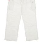 REPLAY Mens Nylon White Regular Cargo Trousers W32 L30 Button Closure