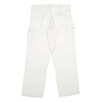 REPLAY Mens Nylon White Regular Cargo Trousers W32 L30 Button Closure