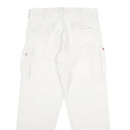 REPLAY Mens Nylon White Regular Cargo Trousers W32 L30 Button Closure