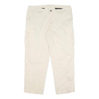 CARHARTT Mens Beige Cotton Blend Relaxed Cargo Trousers W34 L26 Utility Workwear