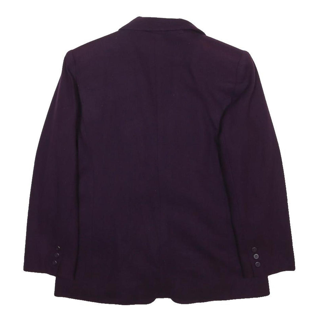 WORTHINGTON Womens Purple Wool Button Jacket S Plain Classic Blazer Tailored