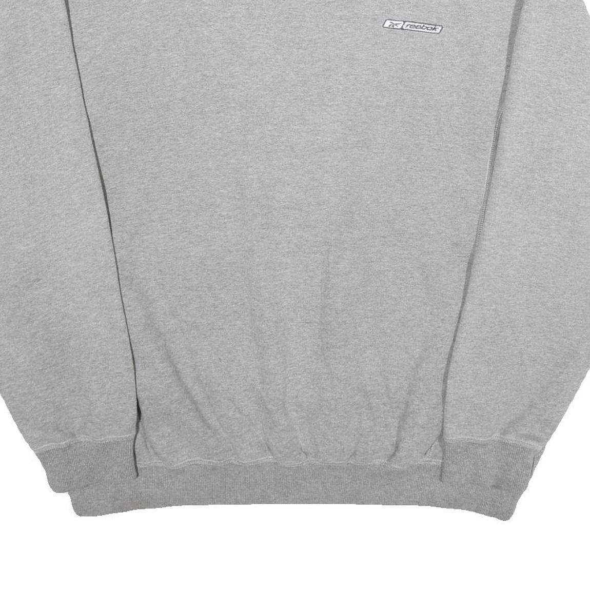 REEBOK Mens Grey Crew Neck 2XL Sweatshirt Cotton Blend Casual Pullover