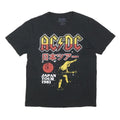 ACDC Mens Black Japan Tour 1981 Graphic T-Shirt M Short Sleeve Crew Neck