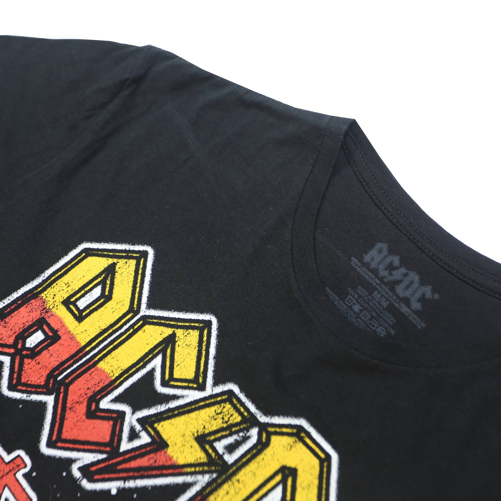 ACDC Mens Black Japan Tour 1981 Graphic T-Shirt M Short Sleeve Crew Neck