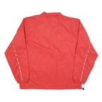 ADIDAS Mens Red Lightweight Button Jacket L Polyester Blend Sportswear MLB