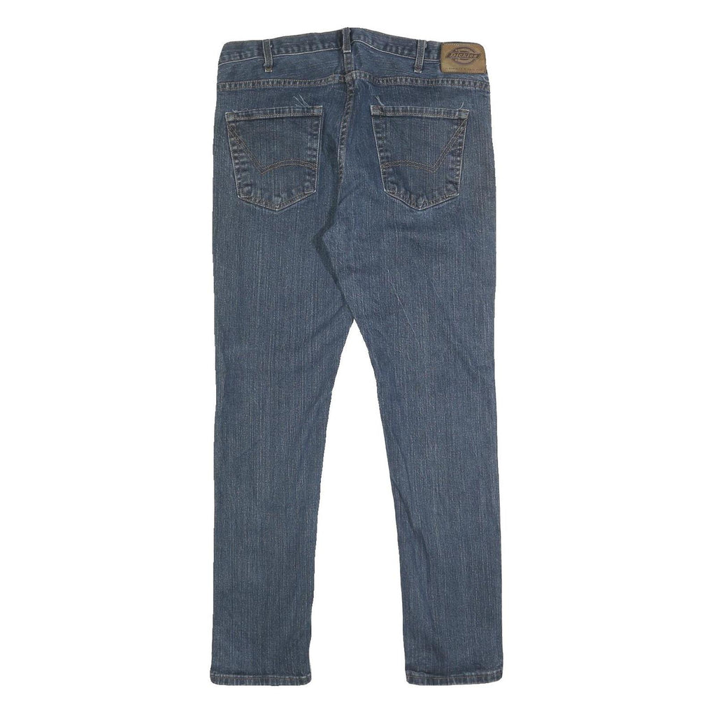 DICKIES Mens Slim Blue Denim Slim Jeans W34 L30 Cotton Blend Zip Casual