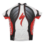 SPECIALIZED Mens White & Black Graphic Cycling T-Shirt XL Short Sleeve Zip Neck