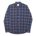 PETER WERTH Mens Blue & Red Check Cotton Blend Shirt L Casual Classic Fit Long
