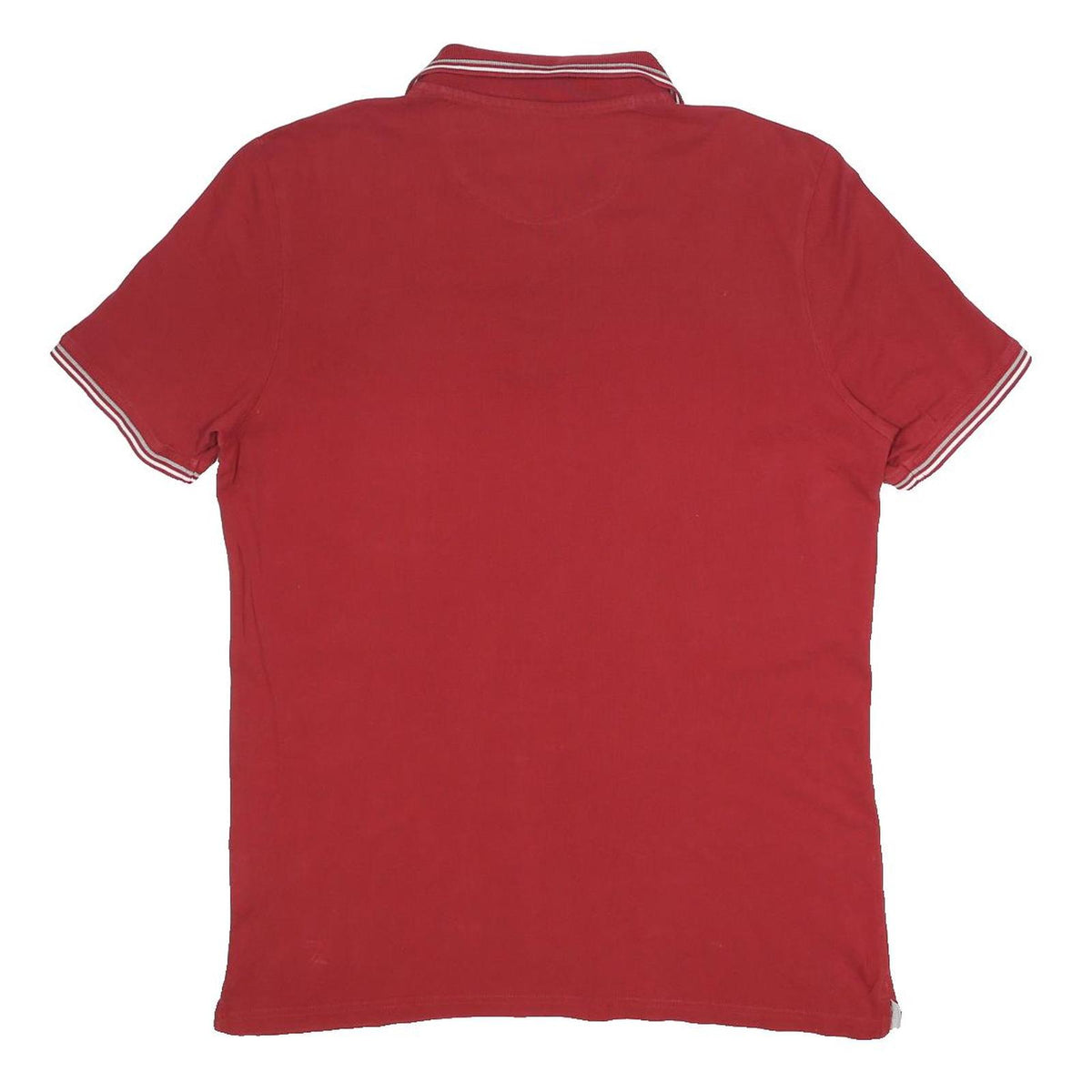 CHAMPION Mens Red Short Sleeve Plain XL Cotton Polo Shirt Stripe Collar Cuffs