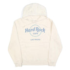 HARD ROCK CAFE Mens White Hoodie S Printed Logo Casual Cotton Blend