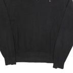 TOMMY HILFIGER Mens Black Pullover Plain V-Neck Basic Knit XL Cotton Jumper