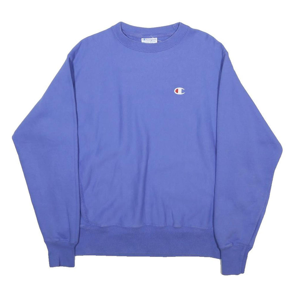 CHAMPION REVERSE WEAVE Mens Blue Crew Neck M Cotton Blend Pullover Sweatshirt