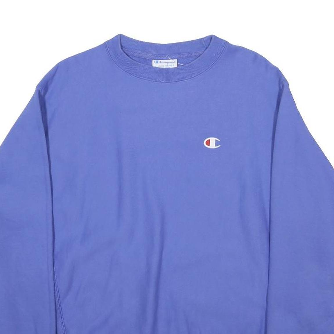 CHAMPION REVERSE WEAVE Mens Blue Crew Neck M Cotton Blend Pullover Sweatshirt